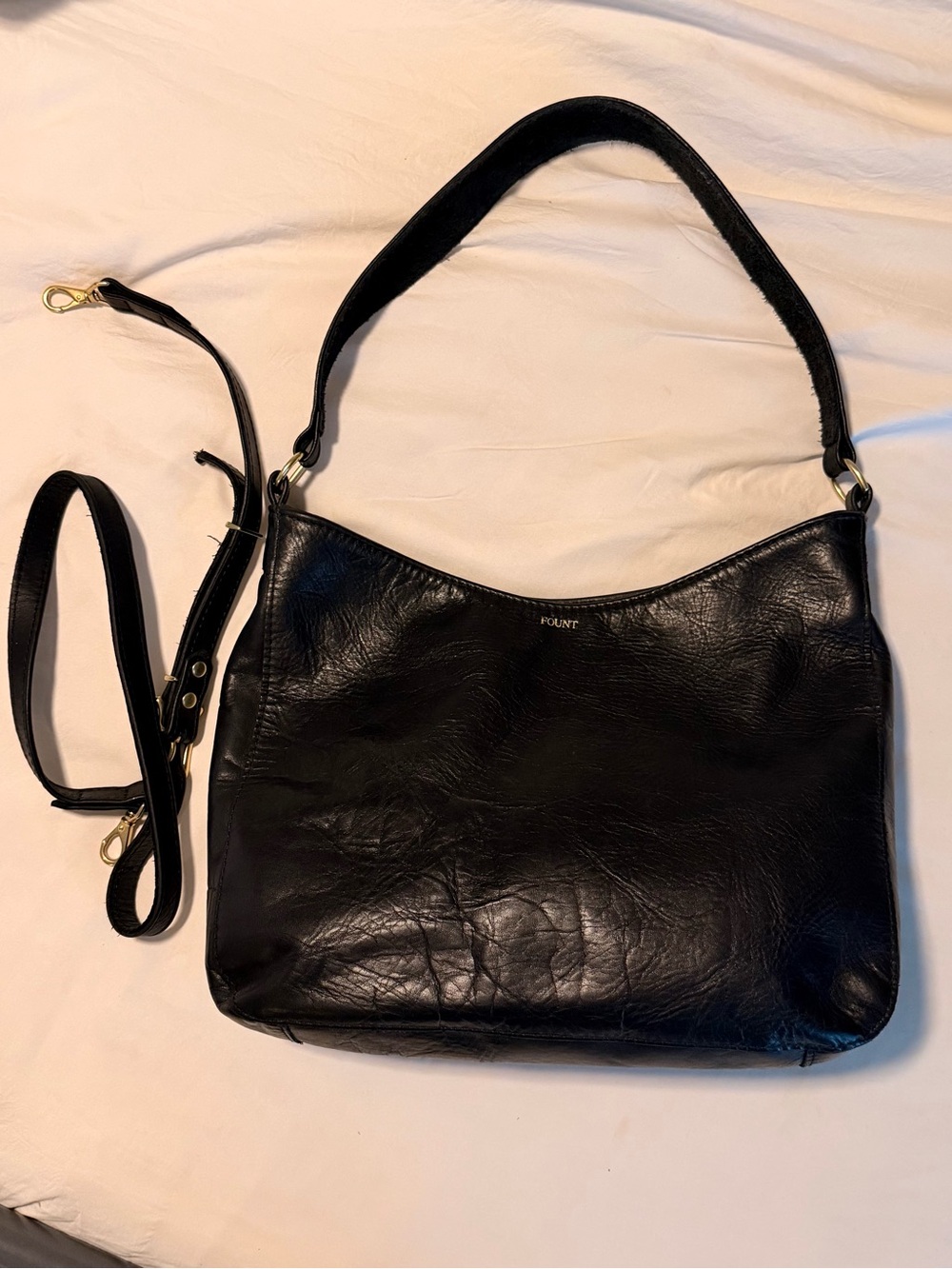 FOUNT Classic Kinsley Leather Carryall in Onyx, Handbag